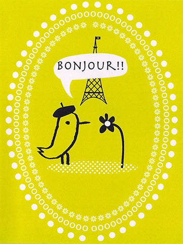 'Bonjour' Greeting Card